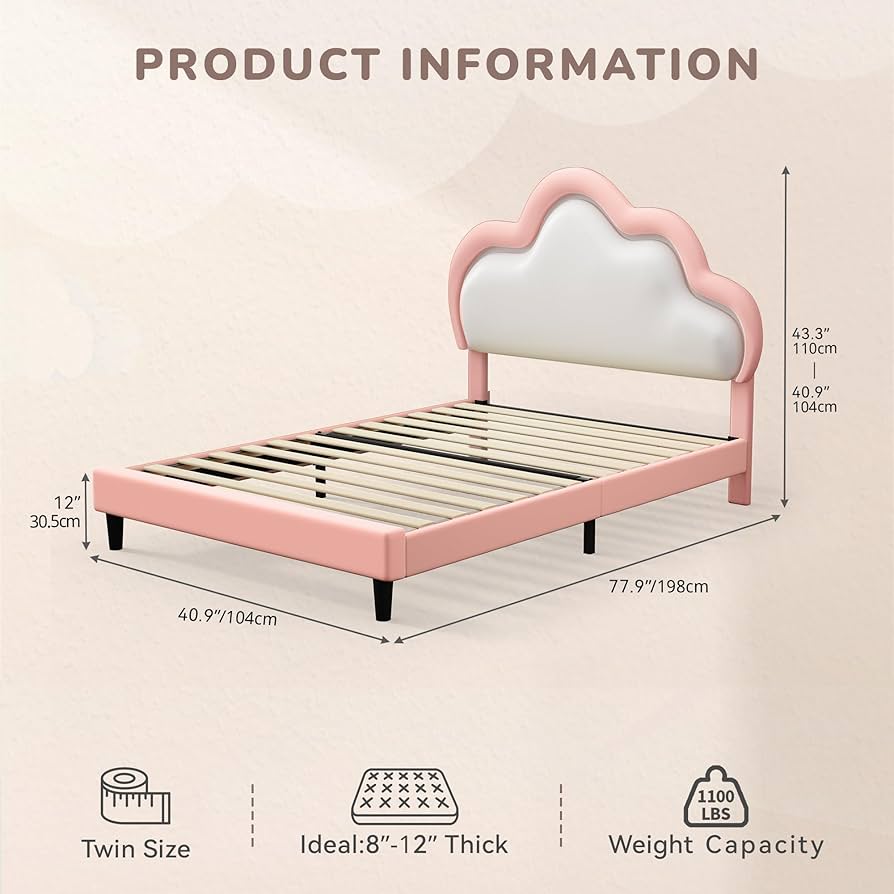 つむつむ Amazon.com: YITAHOME Twin Size Bed Frame, LED Bed Frame with
